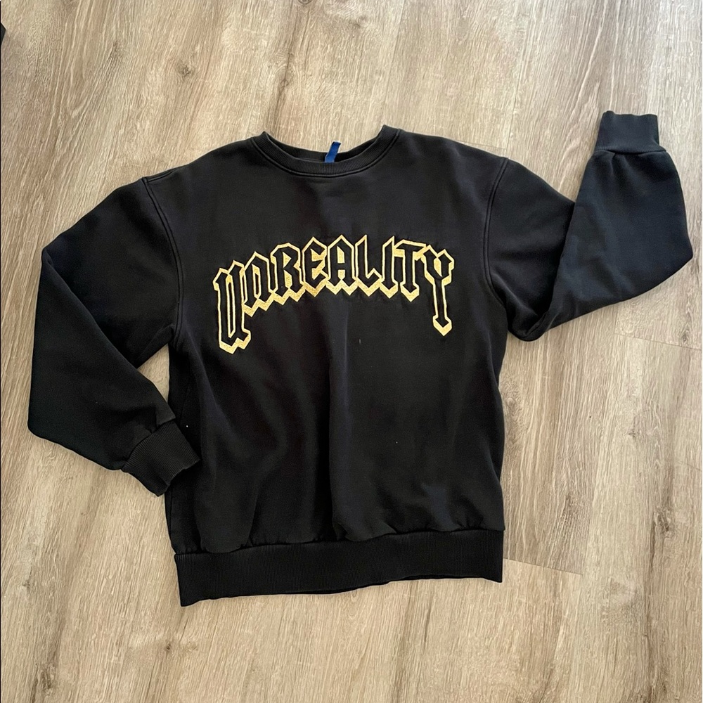 H&M black gold embroidered UNREALITY sweater S